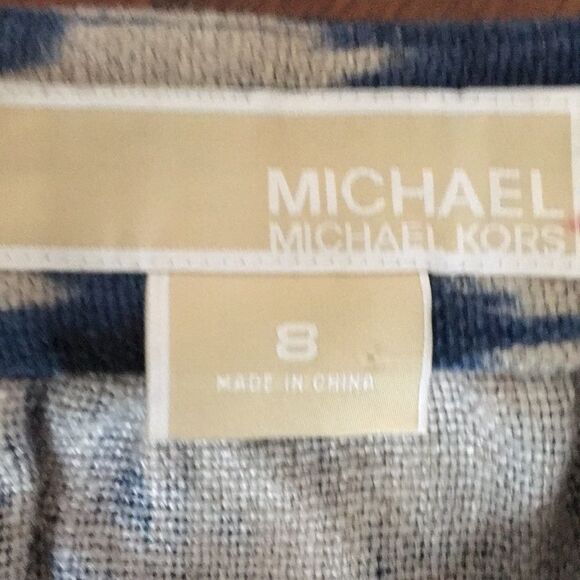 Michale Kors pleated Ikat linen skirt. Sz 8 - Picture 3 of 3